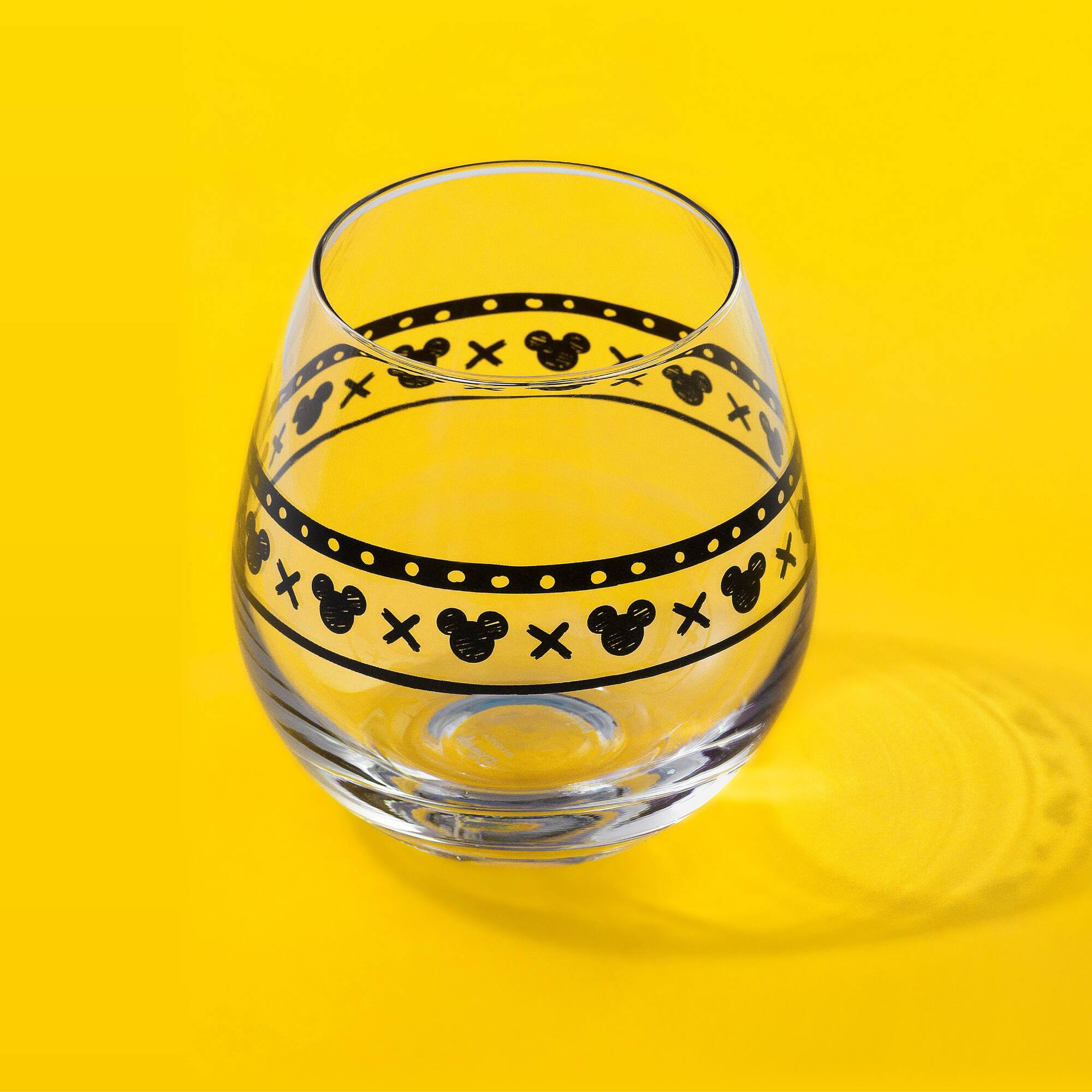 JoyJolt® Disney® 15oz. Geo Picnic Mickey Mouse Stemless Wine Glass Set, 4ct.